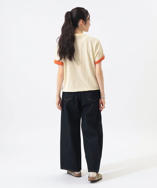 BEAMS BOY(ビームスボーイ)の「【7/24再値下げ】リバーシブルプリントショートスリーブ(Tシャツ/カットソー・レディース・イエロー/ネイビー・ONE SIZE)」の4枚目の写真