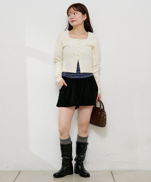 Kastane(カスタネ)の「【一部WEB限定カラー/7色展開】サーマルカーディガン(カーディガン/ボレロ・レディース・グレー/アイボリー/ネイビー/ダークブルー/ピンク/ホワイト系その他/ホワイト・FREE)」の19枚目の写真