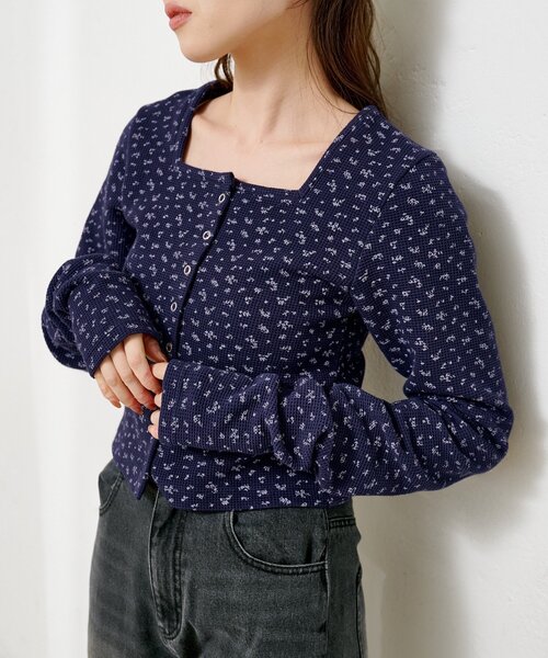 Kastane（カスタネ）の「【ZOZO先行/7色展開】サーマルカーディガン（カーディガン/ボレロ・レディース・グレー/アイボリー/ネイビー/ダークブルー/ピンク/ホワイト系その他/ホワイト・FREE）」の21枚目の写真