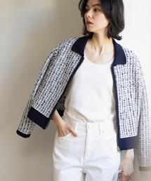 OPAQUE.CLIP | ツイードライクZIPニットカーディガン(カーディガン/ボレロ)
