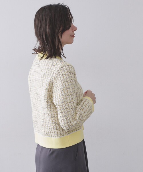 OPAQUE.CLIP(オペークドットクリップ)の「ツイードライクZIPニットカーディガン(カーディガン/ボレロ・レディース・ネイビー系3/イエロー系その他5・40/38/42)」の11枚目の写真