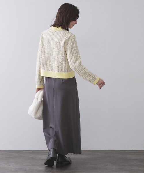 OPAQUE.CLIP(オペークドットクリップ)の「ツイードライクZIPニットカーディガン(カーディガン/ボレロ・レディース・ネイビー系3/イエロー系その他5・40/38/42)」の13枚目の写真