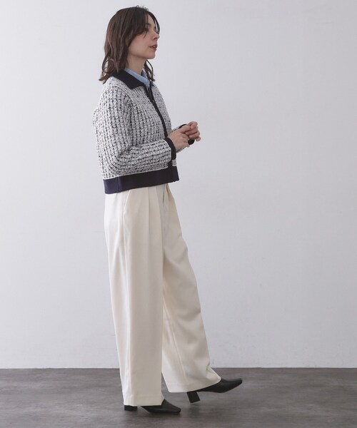 OPAQUE.CLIP(オペークドットクリップ)の「ツイードライクZIPニットカーディガン(カーディガン/ボレロ・レディース・ネイビー系3/イエロー系その他5・40/38/42)」の17枚目の写真