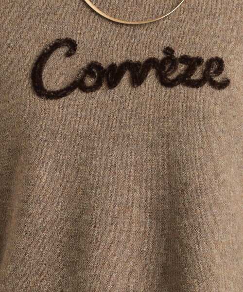 SHOO・LA・RUE（シューラルー）の「【S-LL/洗濯機可】ふわふわがやみつきになる柔らかさ スウェットライクロゴニット（ニット/セーター・レディース・チャコールグレー/ピンク系/ブラウン系/アイボリー・01/02/03/04）」の12枚目の写真