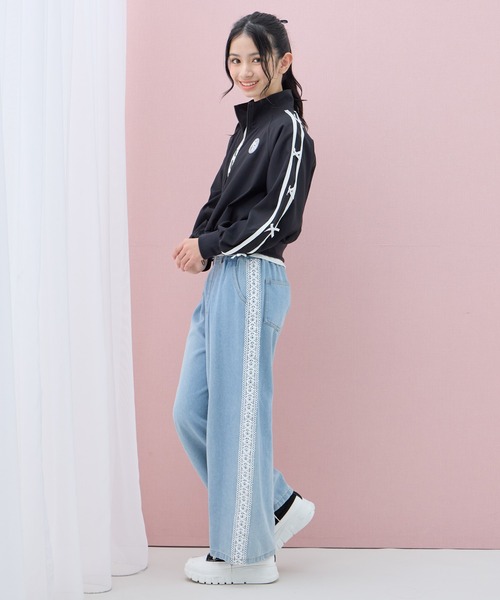 Amourire girl（アムリールガール）の「ラインリボンブルゾン（ブルゾン・キッズ・オフホワイト/ブラック・150cm/140cm/130cm/160cm）」の15枚目の写真