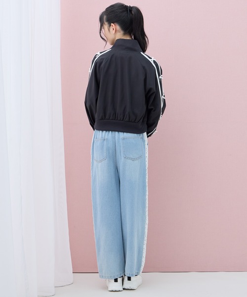 Amourire girl（アムリールガール）の「ラインリボンブルゾン（ブルゾン・キッズ・オフホワイト/ブラック・150cm/140cm/130cm/160cm）」の16枚目の写真