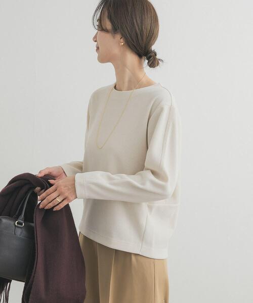 URBAN RESEARCH DOORS（アーバンリサーチドアーズ）の「Wフェイスモールコクーンプルオーバー（Tシャツ/カットソー・レディース・ベージュ系その他/ブラック/ナチュラル・FREE）」の3枚目の写真