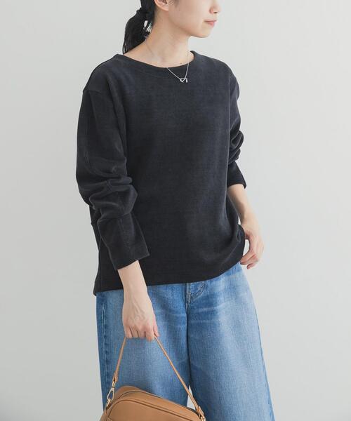URBAN RESEARCH DOORS（アーバンリサーチドアーズ）の「Wフェイスモールコクーンプルオーバー（Tシャツ/カットソー・レディース・ベージュ系その他/ブラック/ナチュラル・FREE）」の2枚目の写真