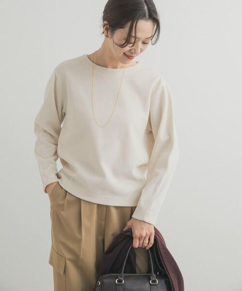 URBAN RESEARCH DOORS（アーバンリサーチドアーズ）の「Wフェイスモールコクーンプルオーバー（Tシャツ/カットソー・レディース・ベージュ系その他/ブラック/ナチュラル・FREE）」の4枚目の写真