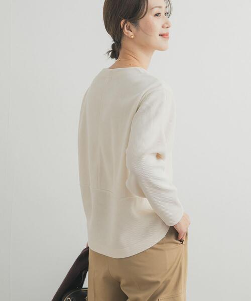 URBAN RESEARCH DOORS（アーバンリサーチドアーズ）の「Wフェイスモールコクーンプルオーバー（Tシャツ/カットソー・レディース・ベージュ系その他/ブラック/ナチュラル・FREE）」の5枚目の写真