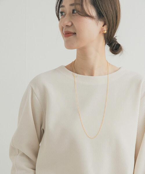 URBAN RESEARCH DOORS（アーバンリサーチドアーズ）の「Wフェイスモールコクーンプルオーバー（Tシャツ/カットソー・レディース・ベージュ系その他/ブラック/ナチュラル・FREE）」の6枚目の写真