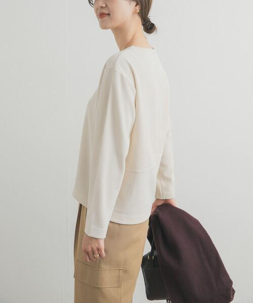 URBAN RESEARCH DOORS（アーバンリサーチドアーズ）の「Wフェイスモールコクーンプルオーバー（Tシャツ/カットソー・レディース・ベージュ系その他/ブラック/ナチュラル・FREE）」の8枚目の写真