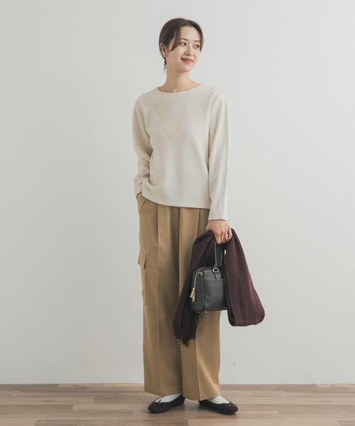 URBAN RESEARCH DOORS（アーバンリサーチドアーズ）の「Wフェイスモールコクーンプルオーバー（Tシャツ/カットソー・レディース・ベージュ系その他/ブラック/ナチュラル・FREE）」の10枚目の写真