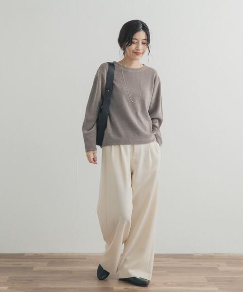 URBAN RESEARCH DOORS（アーバンリサーチドアーズ）の「Wフェイスモールコクーンプルオーバー（Tシャツ/カットソー・レディース・ベージュ系その他/ブラック/ナチュラル・FREE）」の19枚目の写真