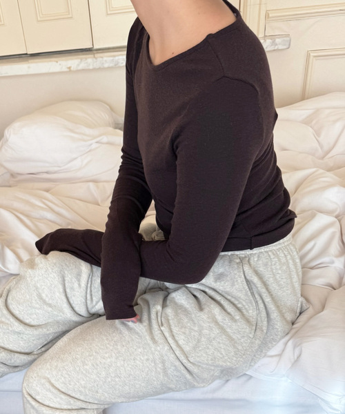 EDIT. FOR LULU（エディットフォールル）の「【SKIN for LULU】warm long rib tee（Tシャツ/カットソー・レディース・ブラウン・FREE）」の5枚目の写真