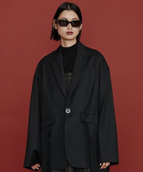 UN3D.（アンスリード）の「【UN3D./アンスリード】FRINGE POINT JK/フリンジポイントジャケット（テーラードジャケット・レディース・ブラック/ブラウン・38）」の2枚目の写真