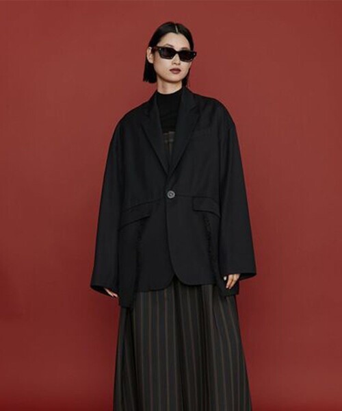 UN3D.（アンスリード）の「【UN3D./アンスリード】FRINGE POINT JK/フリンジポイントジャケット（テーラードジャケット・レディース・ブラック/ブラウン・38）」の4枚目の写真