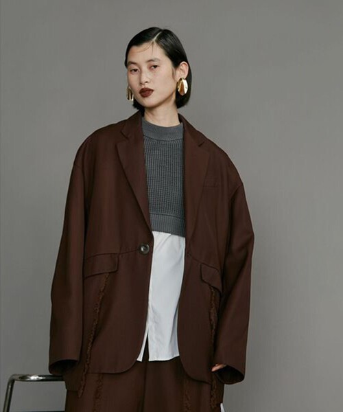 UN3D.（アンスリード）の「【UN3D./アンスリード】FRINGE POINT JK/フリンジポイントジャケット（テーラードジャケット・レディース・ブラック/ブラウン・38）」の14枚目の写真