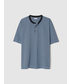 POKER FACE（ポーカーフェイス）の「STRIPE HENLEY NECK T-SHIRTS BLUE（Tシャツ/カットソー・1）」