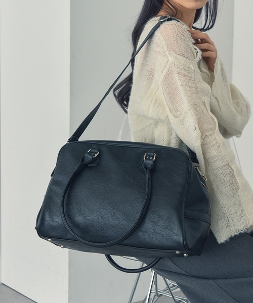 MAGASIN DE MODE Onjna(マガジンデモードオンジェナ )の「【MAGASIN DE MODE Onjna】フェイクレザー2wayラージボストン SNBD(ボストンバッグ・レディース・ブラウン/ブラック・FREE)」の21枚目の写真