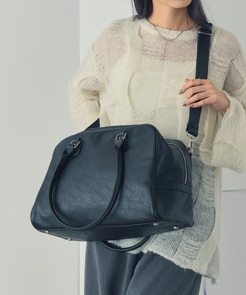 MAGASIN DE MODE Onjna(マガジンデモードオンジェナ )の「【MAGASIN DE MODE Onjna】フェイクレザー2wayラージボストン SNBD(ボストンバッグ・レディース・ブラウン/ブラック・FREE)」の19枚目の写真