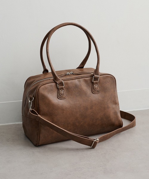 MAGASIN DE MODE Onjna(マガジンデモードオンジェナ )の「【MAGASIN DE MODE Onjna】フェイクレザー2wayラージボストン SNBD(ボストンバッグ・レディース・ブラウン/ブラック・FREE)」の10枚目の写真