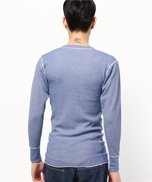 Abiding Aim(アバイディングエイム)の「【JEMORGAN】片染ワッフル長袖ヘンリーネックTシャツ(Tシャツ/カットソー・メンズ・グリーン/ワインレッド/ブルー・L/M)」の9枚目の写真