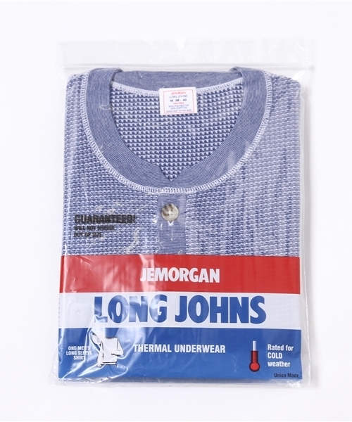 Abiding Aim(アバイディングエイム)の「【JEMORGAN】片染ワッフル長袖ヘンリーネックTシャツ(Tシャツ/カットソー・メンズ・グリーン/ワインレッド/ブルー・L/M)」の4枚目の写真