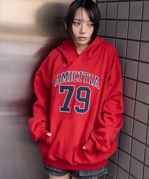 WEGO(ウィゴー)の「WEGO/【26年春新作】グラフィックビッグプルパーカー(パーカー・レディース・レッド/ネイビー/杢グレー・FREE)」の3枚目の写真