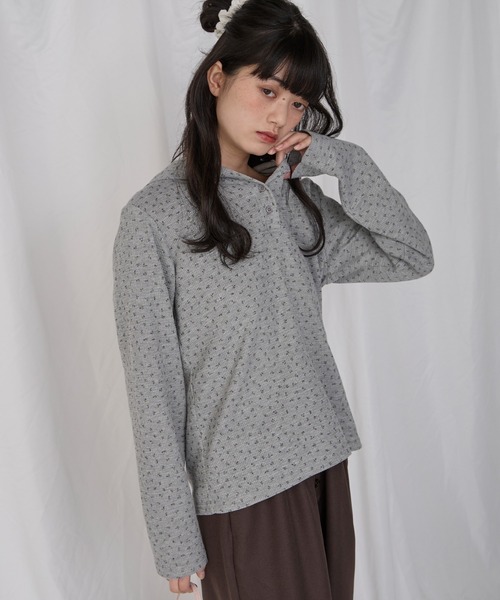 Unblend】フード付 ヘンリーネック アソート 長袖Tシャツ Unblend