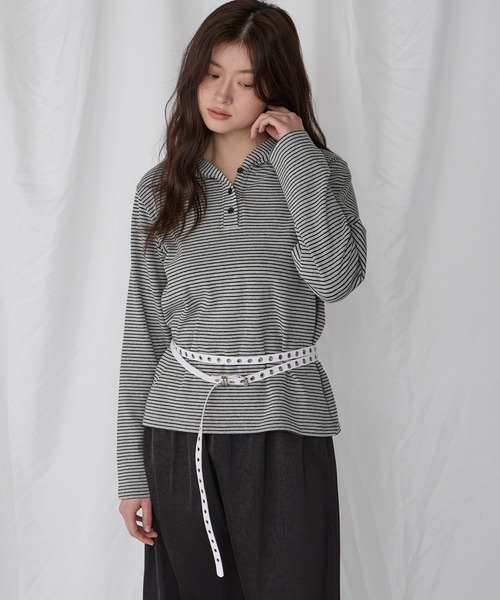 Unblend】フード付 ヘンリーネック アソート 長袖Tシャツ Unblend