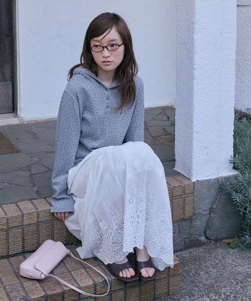 Unblend（アンブレンド）の「【Unblend】フード付 ヘンリーネック アソート 長袖Tシャツ（Tシャツ/カットソー・レディース・杢グレー/グレー系/ネイビー系/ライトブルー・FREE）」の22枚目の写真