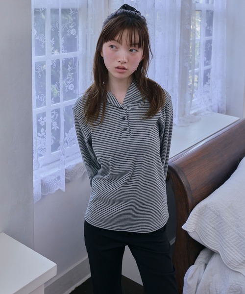 Unblend（アンブレンド）の「【Unblend】フード付 ヘンリーネック アソート 長袖Tシャツ（Tシャツ/カットソー・レディース・杢グレー/グレー系/ネイビー系/ライトブルー・FREE）」の16枚目の写真