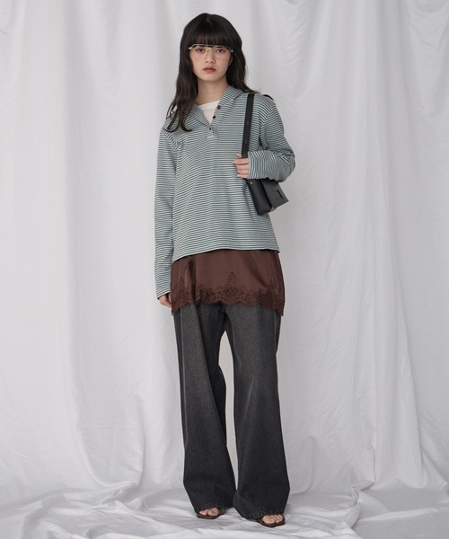 Unblend】フード付 ヘンリーネック アソート 長袖Tシャツ Unblend