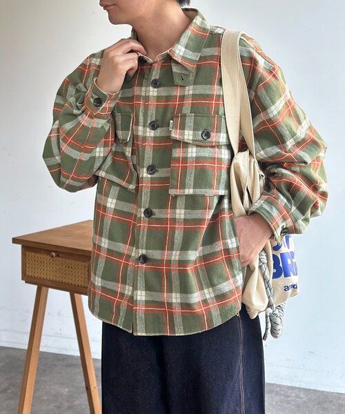 CPCM(シーピーシーエム)の「アソートチェックCPOジャケット(ブルゾン・メンズ・ネイビー/ベージュ/カーキ・MEDIUM/LARGE)」の3枚目の写真