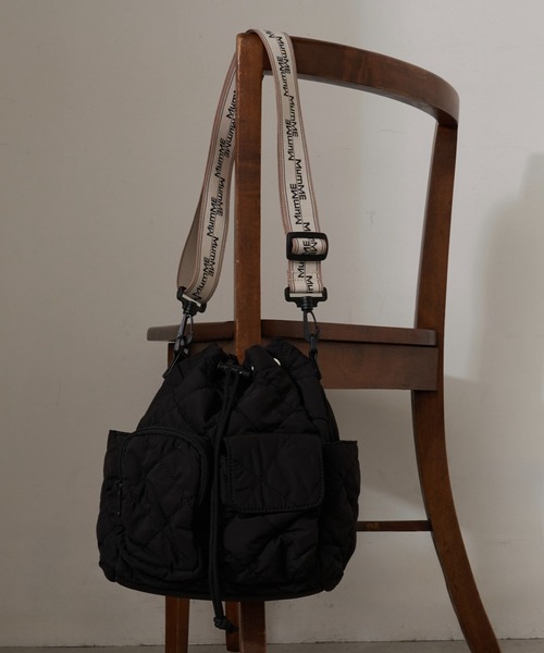 大容量／軽量】【MumME】8ポケット巾着BAG（ショルダーバッグ