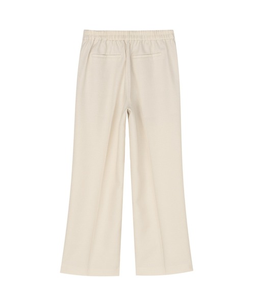 TOKYO SHIRTS(トウキョウシャツ)の「ブッチャー織 セミワイド パンツ(スラックス・レディース・ネイビー/オフホワイト・M/L)」の4枚目の写真