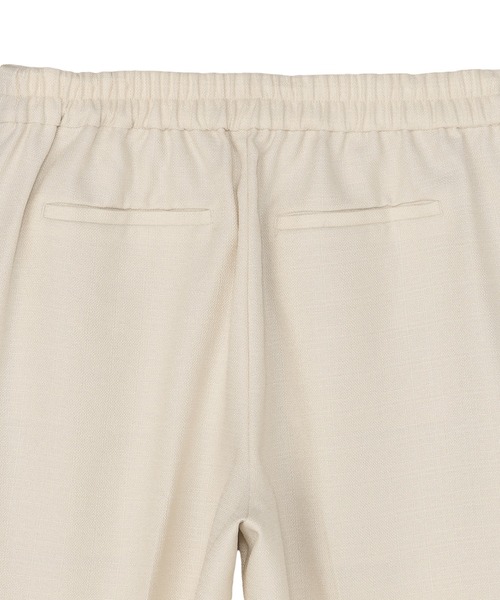 TOKYO SHIRTS(トウキョウシャツ)の「ブッチャー織 セミワイド パンツ(スラックス・レディース・ネイビー/オフホワイト・M/L)」の6枚目の写真
