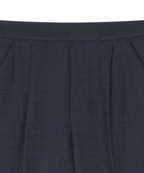 TOKYO SHIRTS(トウキョウシャツ)の「ブッチャー織 セミワイド パンツ(スラックス・レディース・ネイビー/オフホワイト・M/L)」の10枚目の写真