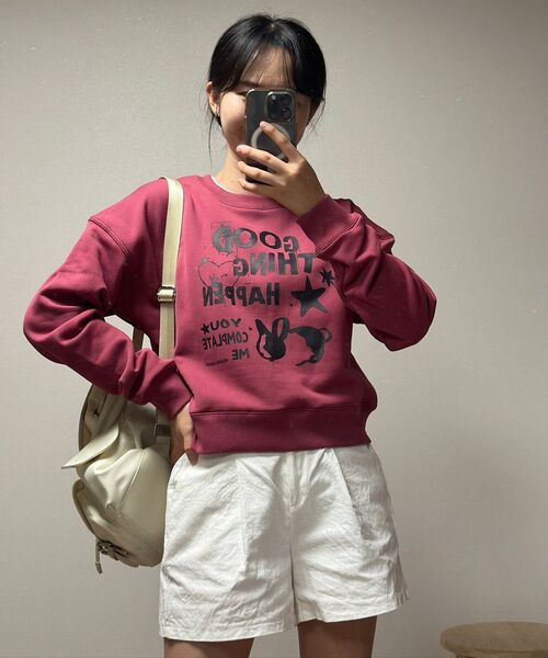 DANGLEDROP(ダングルドロップ)の「DGDP GOOD THING クロップマンツーマンチャコール(スウェット・レディース・その他・S/M)」の10枚目の写真