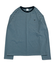 TCM mini logo stripe long sleeve (sky blue/charcoal)