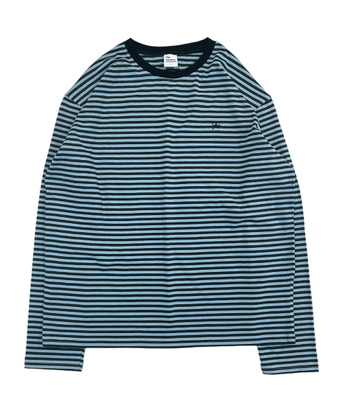 THECOLDESTMOMENT(ザコールデストモーメント)の「TCM mini logo stripe long sleeve (sky blue/charcoal)(Tシャツ/カットソー・レディース・その他・L/M)」の2枚目の写真