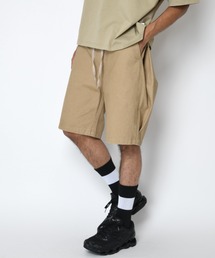 ピグメント加工サイドタックショートパンツPigment dyed Twill side-tuck shorts