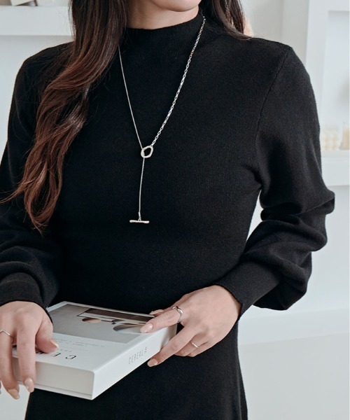 kirakiraShop(キラキラショップ)の「フレア シルエット クルーネック ニット トップス(ニット/セーター・レディース・ブラック/チャコール/ブラウン・FREE)」の7枚目の写真