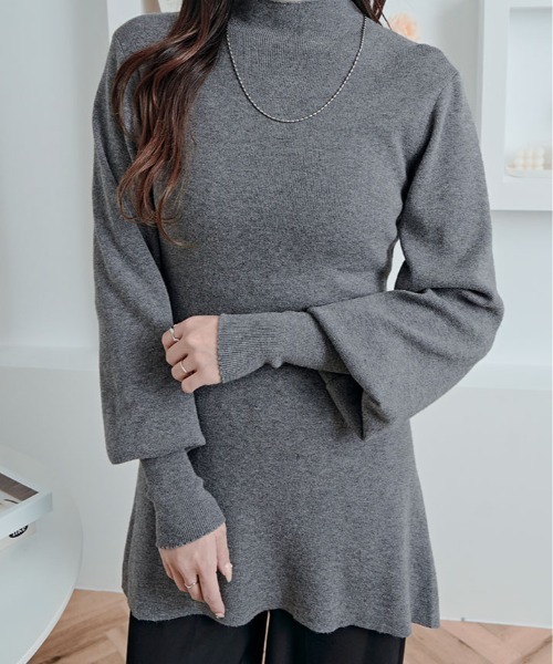 kirakiraShop(キラキラショップ)の「フレア シルエット クルーネック ニット トップス(ニット/セーター・レディース・ブラック/チャコール/ブラウン・FREE)」の14枚目の写真