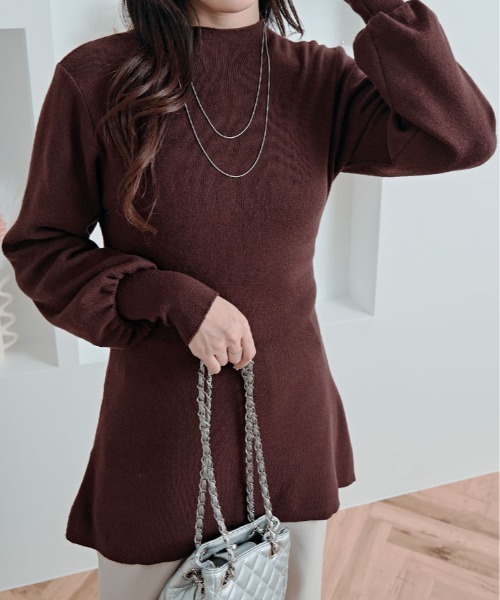 kirakiraShop(キラキラショップ)の「フレア シルエット クルーネック ニット トップス(ニット/セーター・レディース・ブラック/チャコール/ブラウン・FREE)」の15枚目の写真