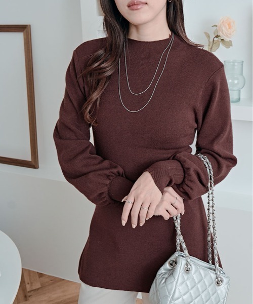 kirakiraShop(キラキラショップ)の「フレア シルエット クルーネック ニット トップス(ニット/セーター・レディース・ブラック/チャコール/ブラウン・FREE)」の16枚目の写真