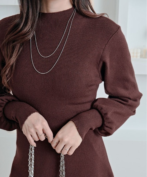 kirakiraShop(キラキラショップ)の「フレア シルエット クルーネック ニット トップス(ニット/セーター・レディース・ブラック/チャコール/ブラウン・FREE)」の18枚目の写真