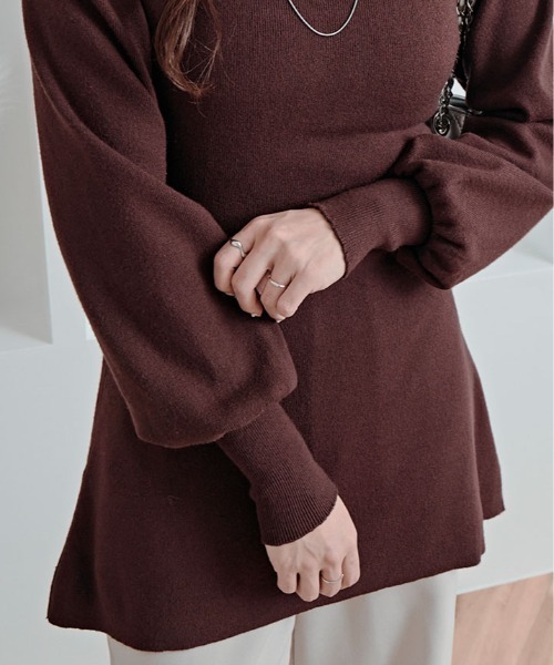 kirakiraShop(キラキラショップ)の「フレア シルエット クルーネック ニット トップス(ニット/セーター・レディース・ブラック/チャコール/ブラウン・FREE)」の19枚目の写真