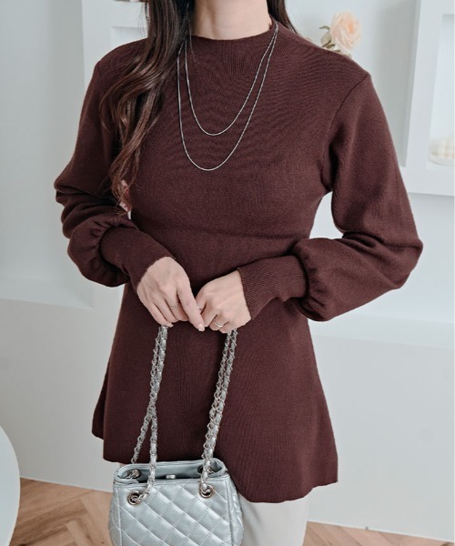kirakiraShop(キラキラショップ)の「フレア シルエット クルーネック ニット トップス(ニット/セーター・レディース・ブラック/チャコール/ブラウン・FREE)」の20枚目の写真